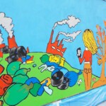 Mit frohen Farben greifen die Schüler ein ernstes Thema auf. Foto: Thorsten Grönniger Mit frohen Farben greifen die Schüler ein ernstes Thema auf. Foto: Thorsten Grönniger